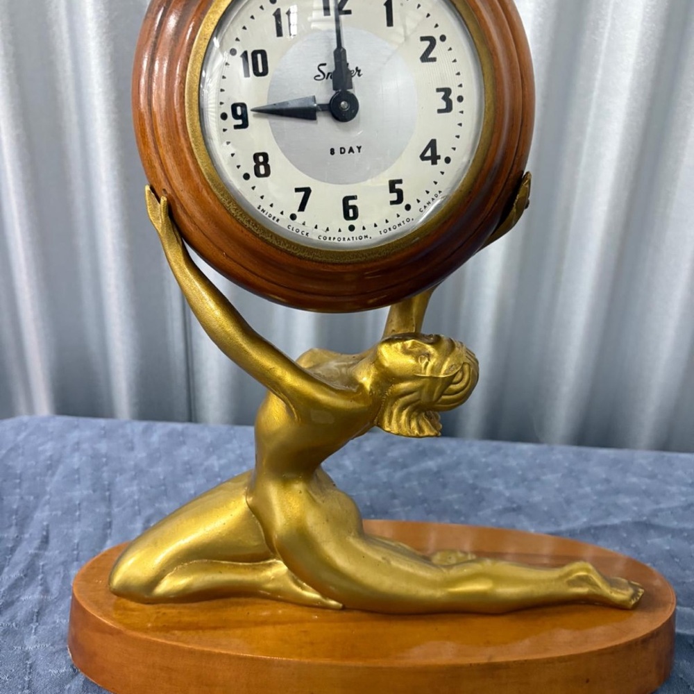 Golden Goddess Mantel Clock